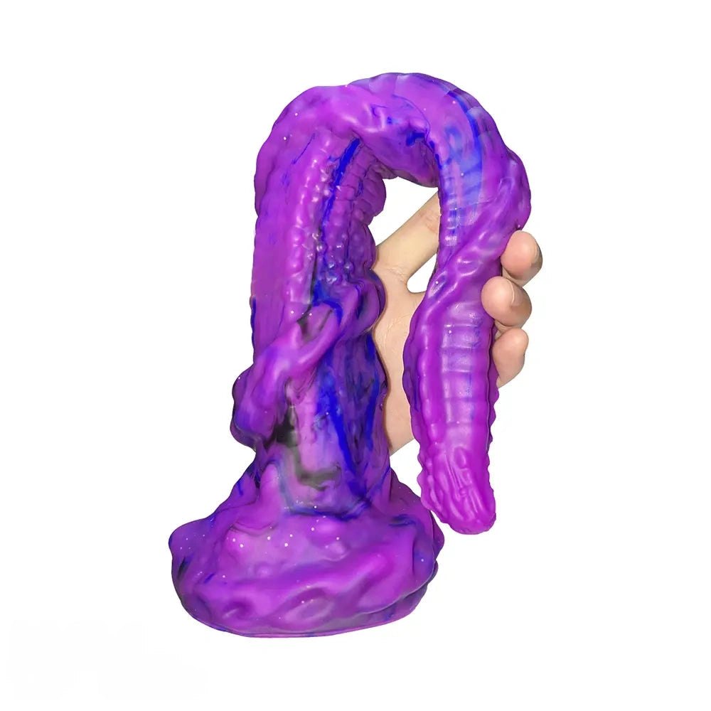 Purple and blue dragon scale silicone fantasy dildo, photo 13