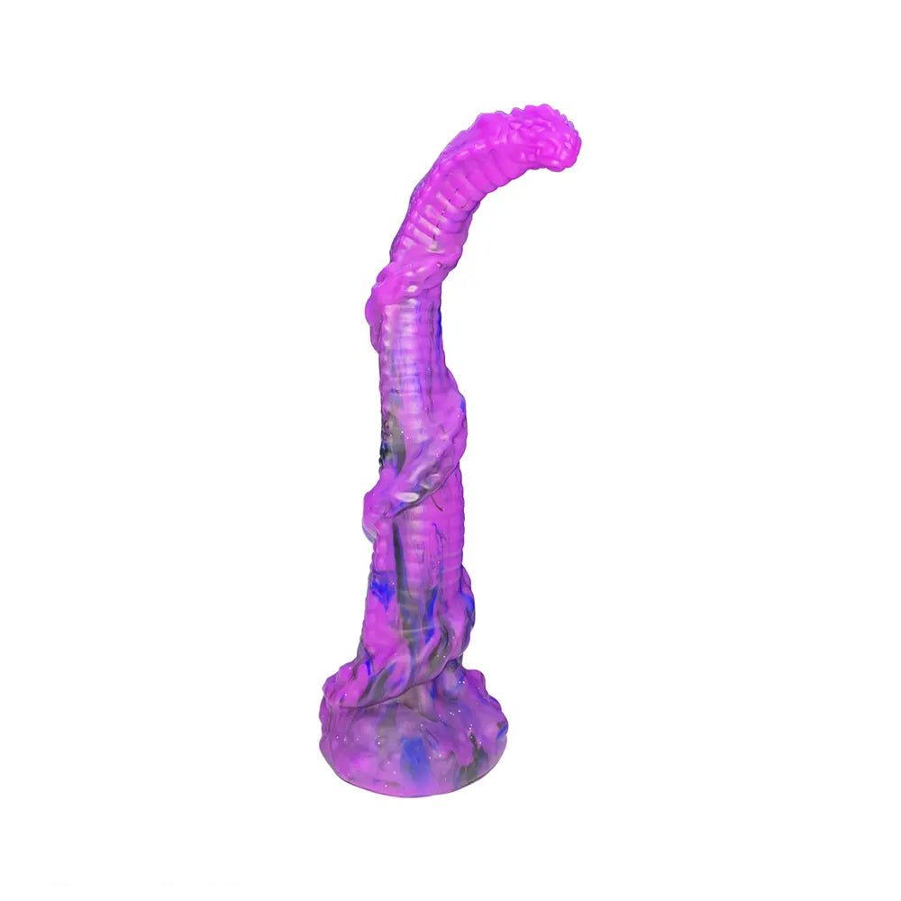 Purple and blue dragon scale silicone fantasy dildo, photo 4
