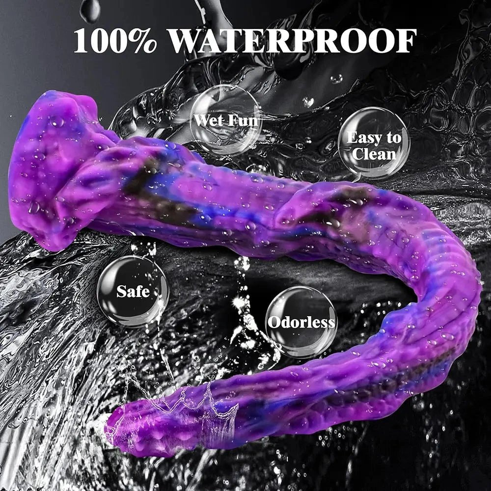 Purple and blue dragon scale silicone fantasy dildo, photo 7