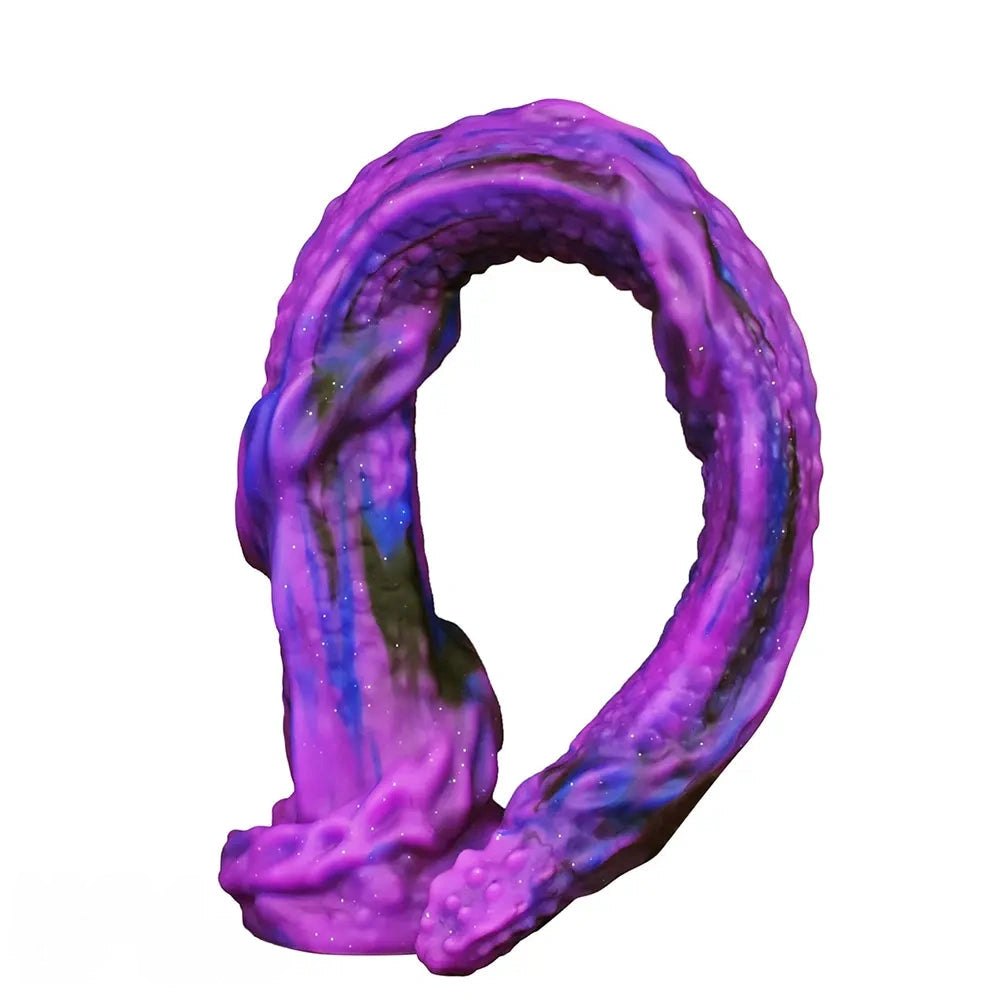 Purple and blue dragon scale silicone fantasy dildo, photo 8