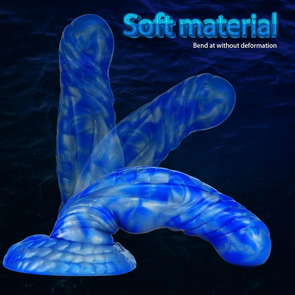 Twisted dragon scale liquid silicone fantasy dildo, photo 11
