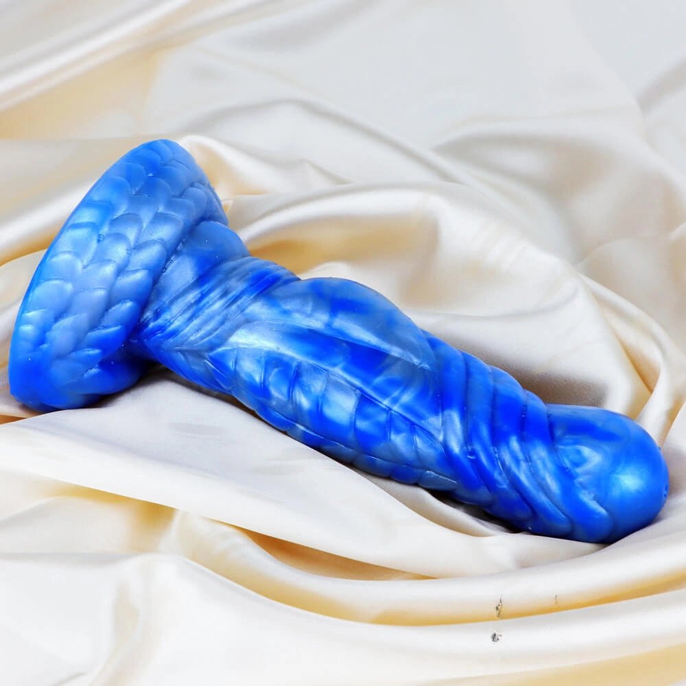 Twisted dragon scale liquid silicone fantasy dildo, photo 12