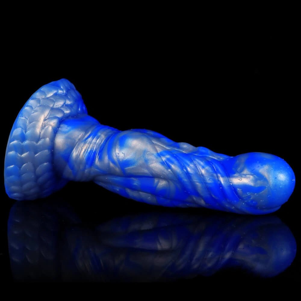 Twisted dragon scale liquid silicone fantasy dildo, photo 7