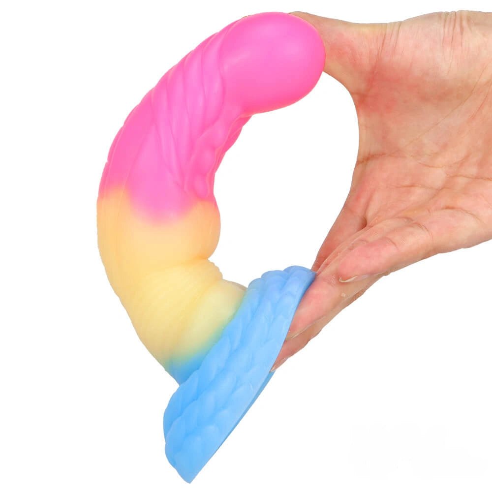 Twisted dragon scale liquid silicone fantasy dildo, photo 9