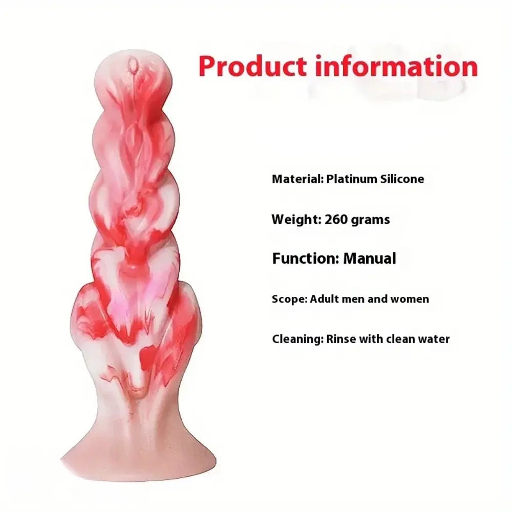 Twisted marbled silicone fantasy dildo, photo 7