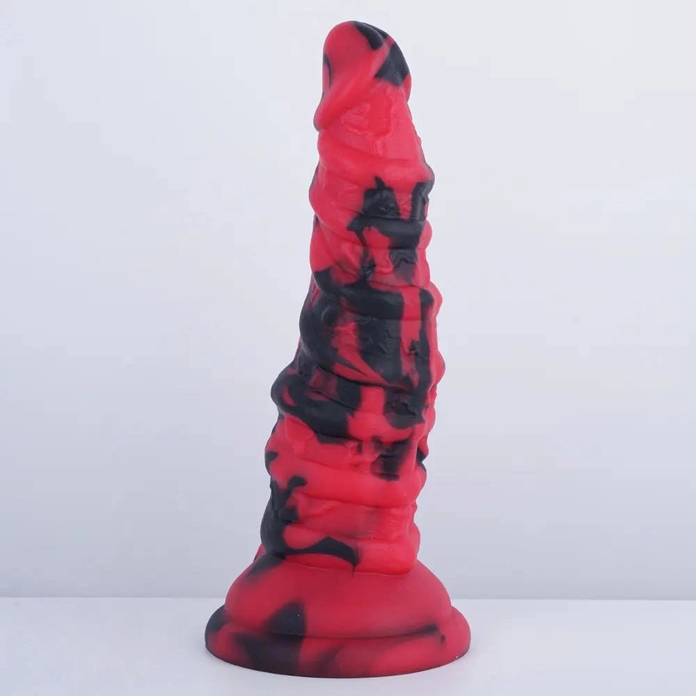 Mixed red and black fantasy dragon dildo, photo 1