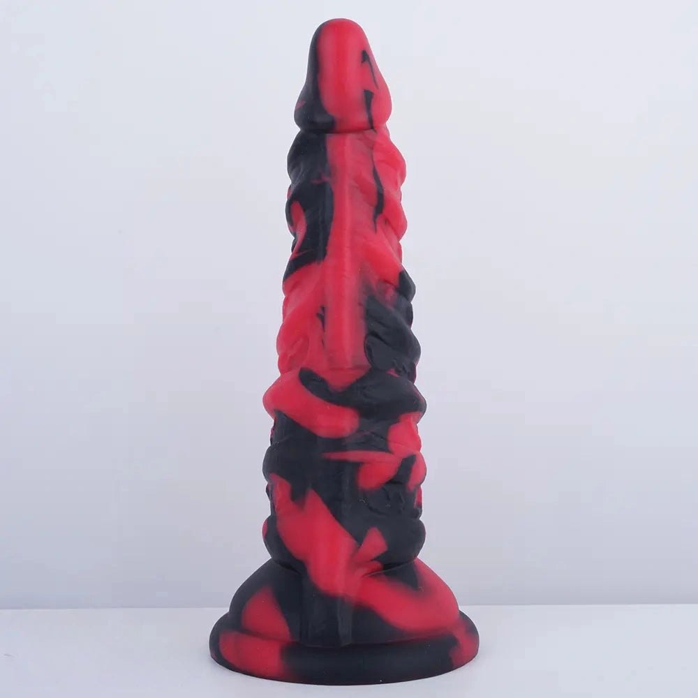 Mixed red and black fantasy dragon dildo, photo 10