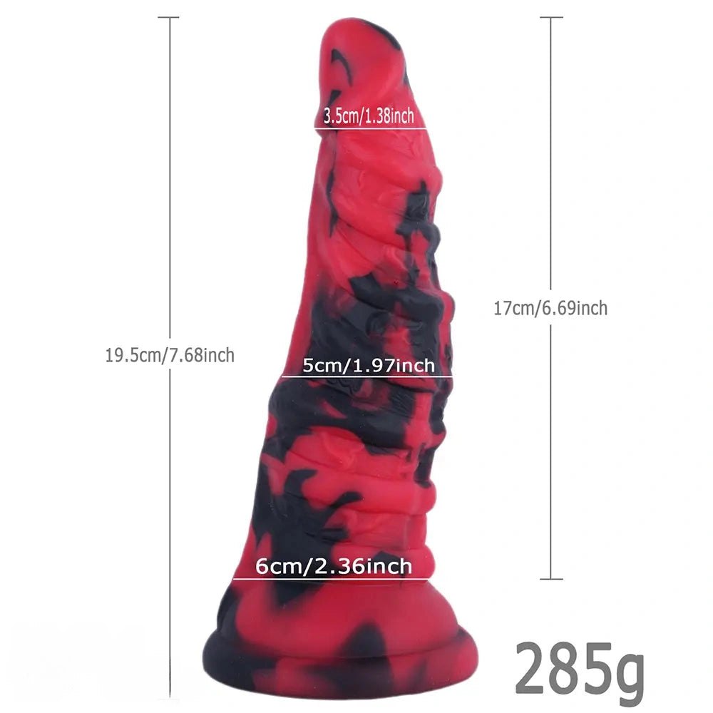 Mixed red and black fantasy dragon dildo, photo 11