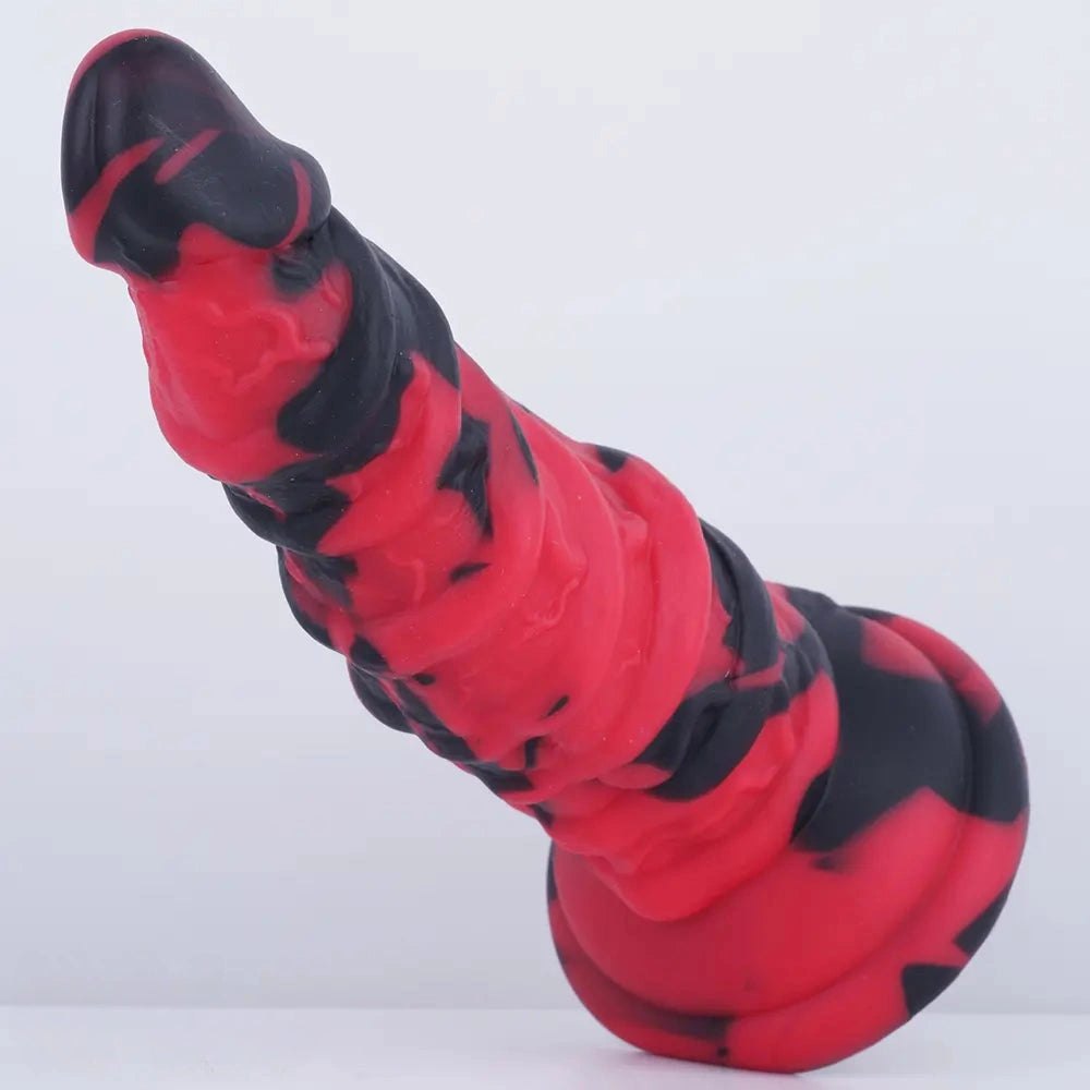 Mixed red and black fantasy dragon dildo, photo 5