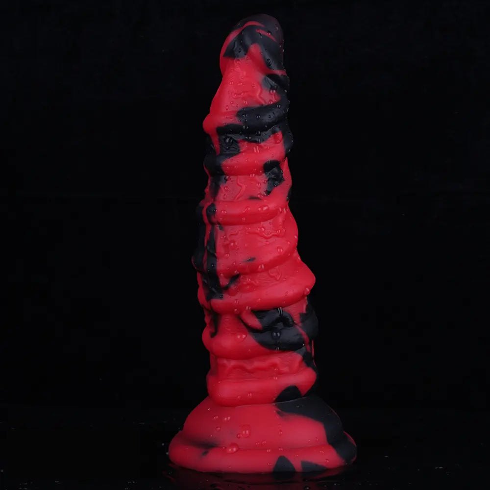 Mixed red and black fantasy dragon dildo, photo 9