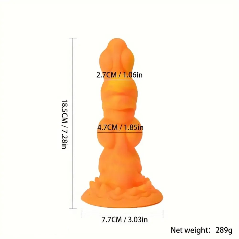 B textured fantasy silicone dildo