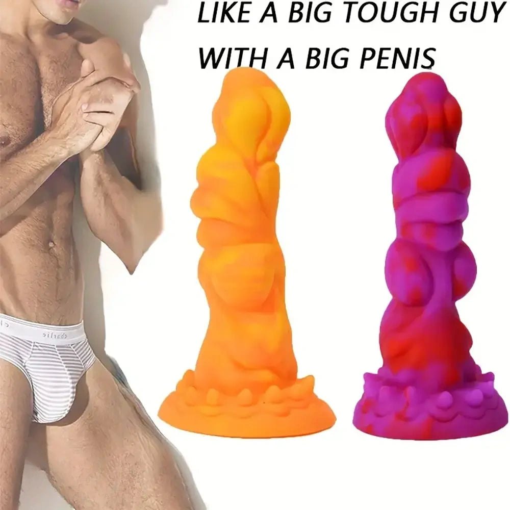 Textured fantasy silicone dildo, photo 4