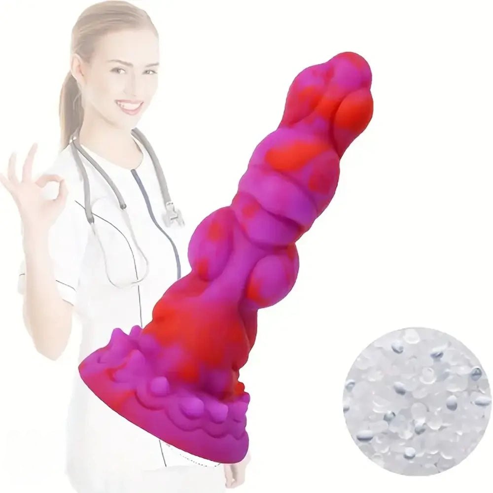Textured fantasy silicone dildo, photo 7