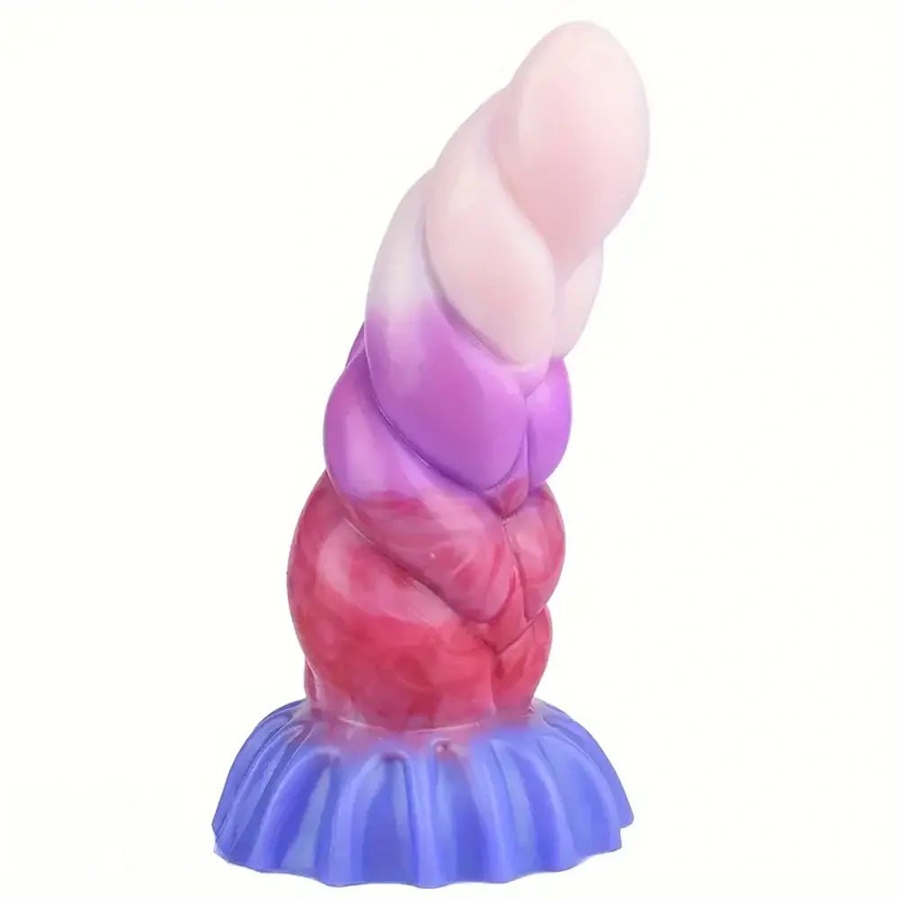 Twisted ombre silicone fantasy dildo, photo 1