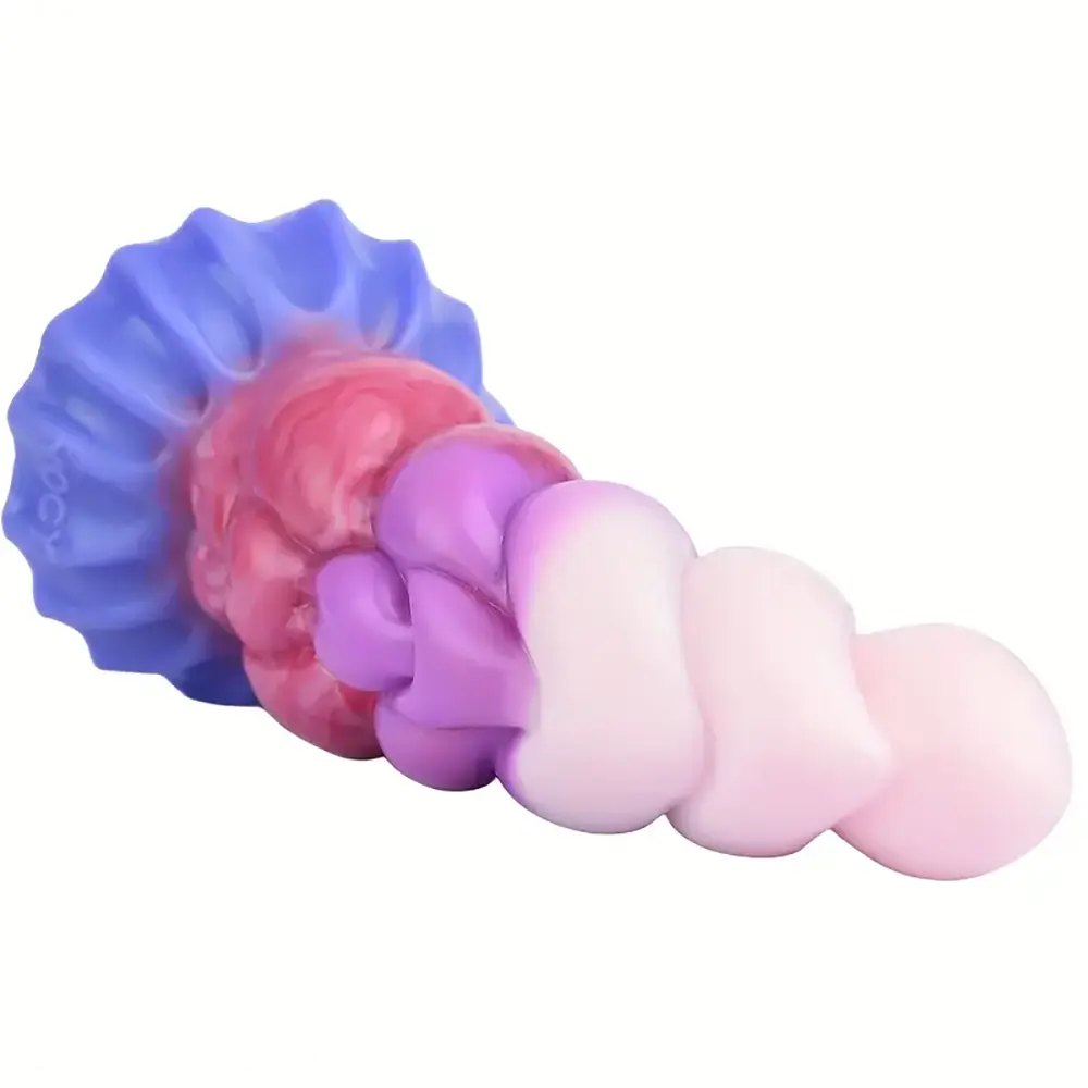 Twisted ombre silicone fantasy dildo, photo 10