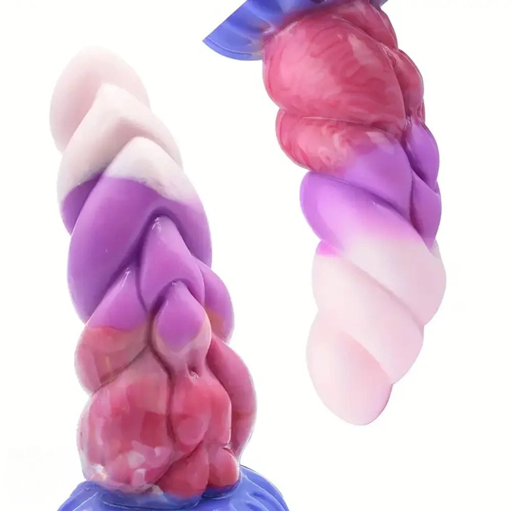 Twisted ombre silicone fantasy dildo, photo 2