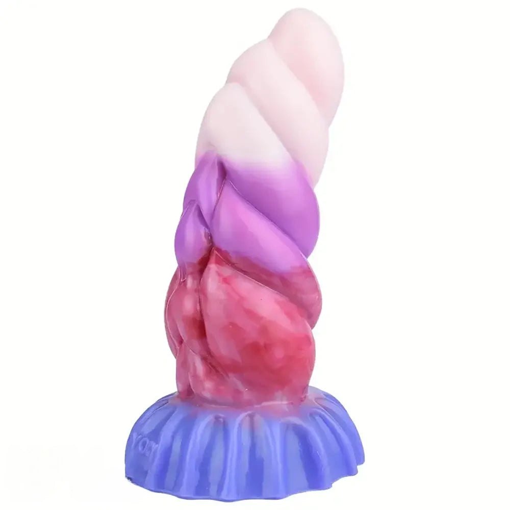 Twisted ombre silicone fantasy dildo, photo 3