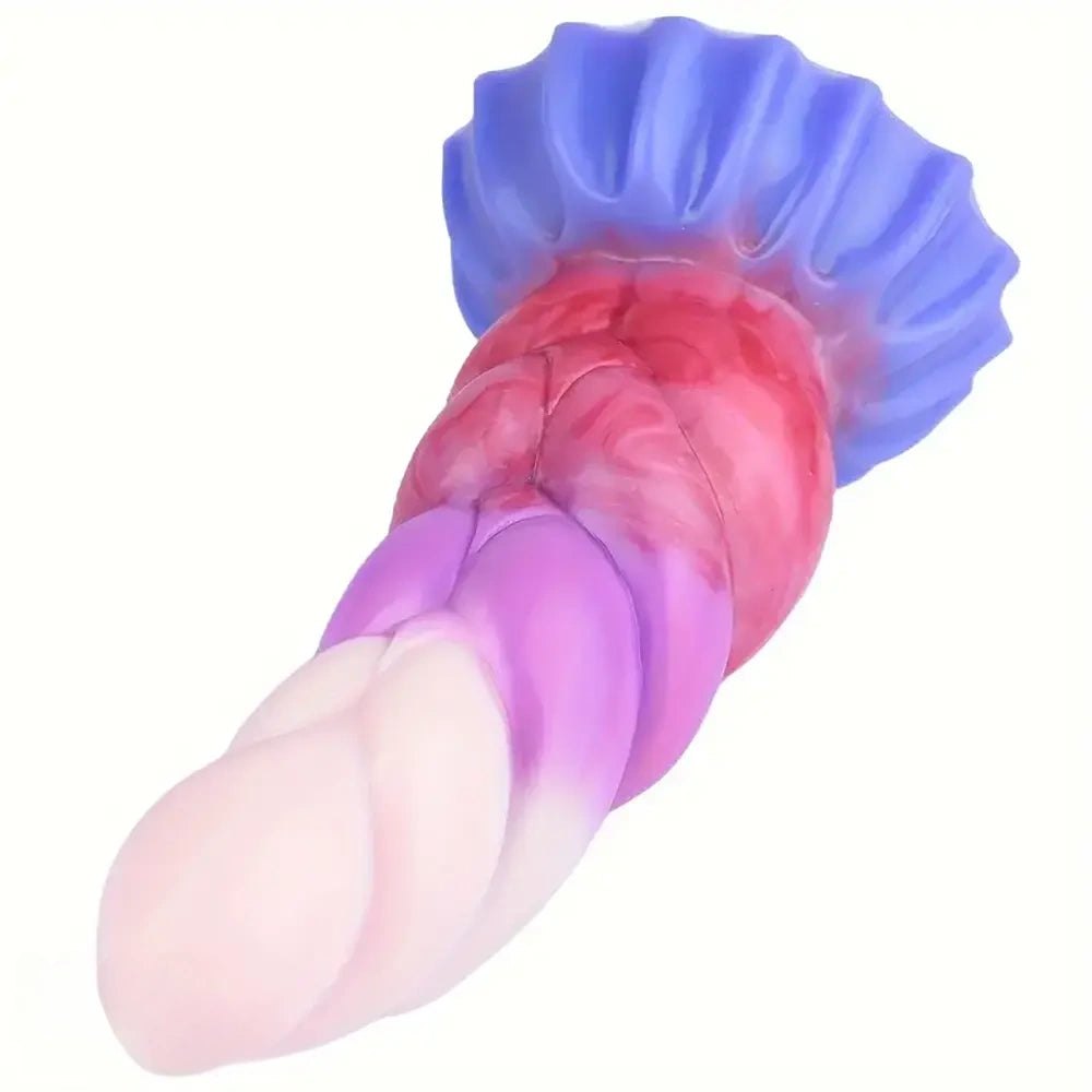 Twisted ombre silicone fantasy dildo, photo 6
