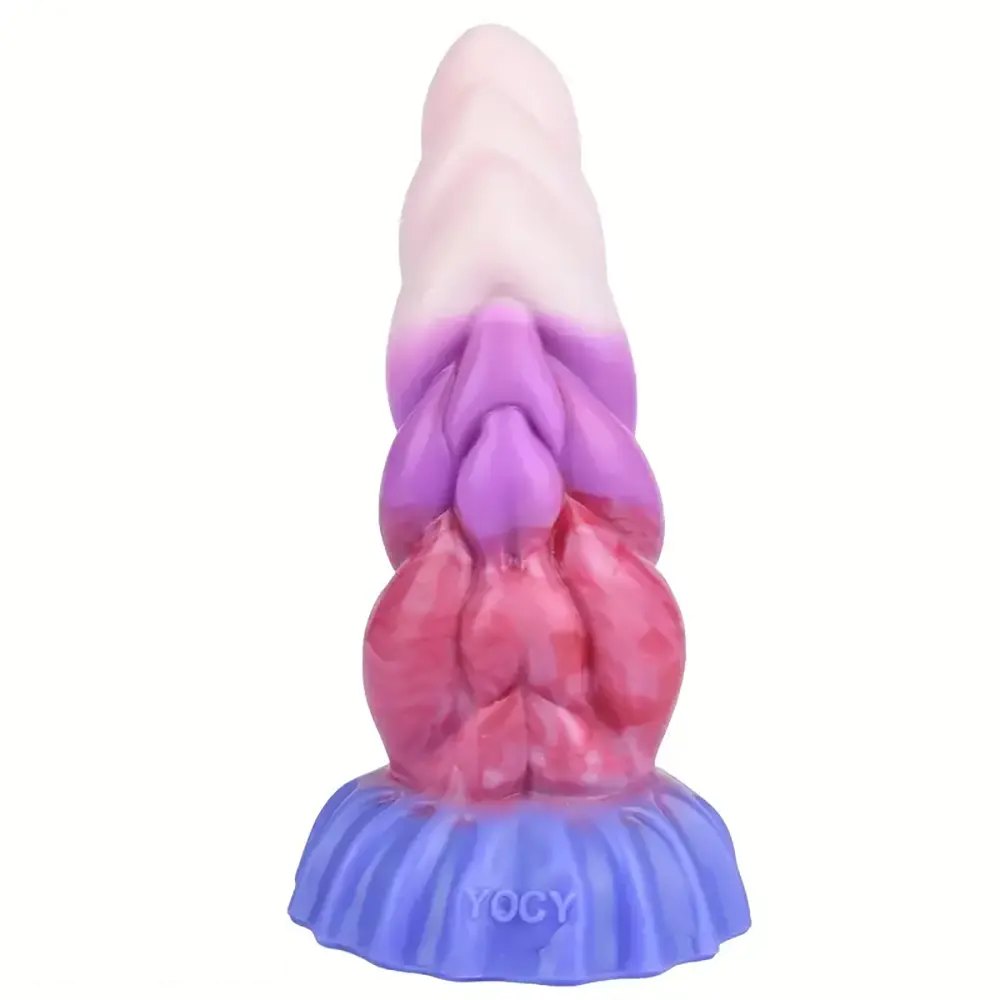Twisted ombre silicone fantasy dildo, photo 7
