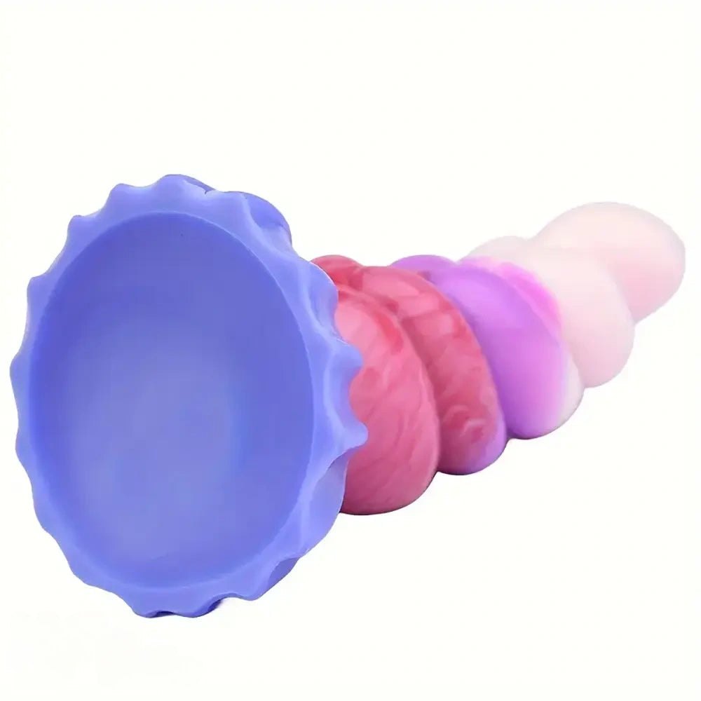 Twisted ombre silicone fantasy dildo, photo 9