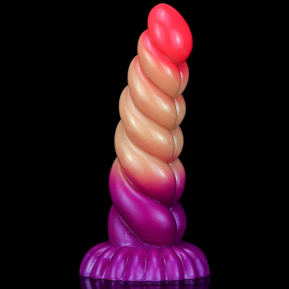 Ombre Purple spiral ombre fantasy dildo
