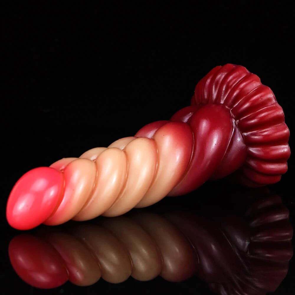 Ombre Red spiral ombre fantasy dildo