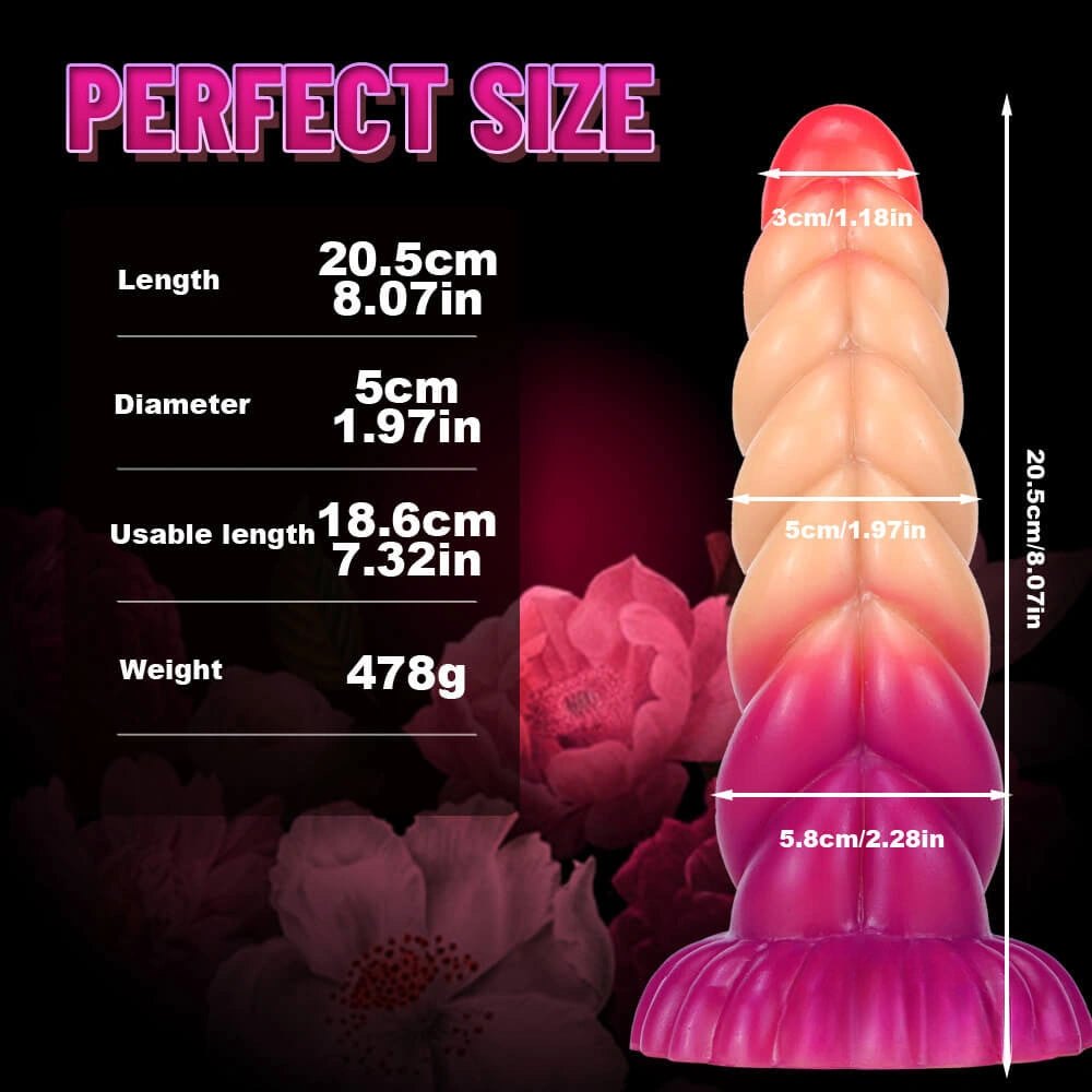 Spiral ombre fantasy dildo, photo 10