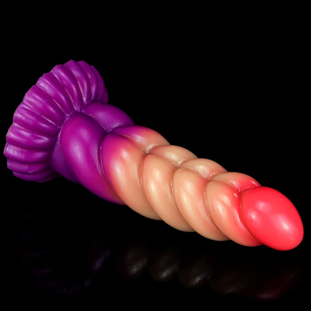 Spiral ombre fantasy dildo, photo 11
