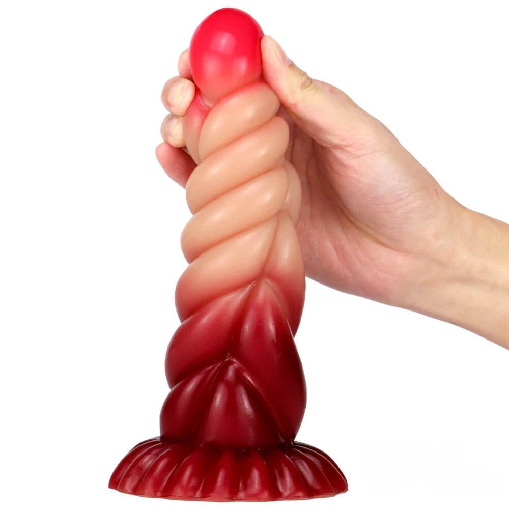Spiral ombre fantasy dildo, photo 12
