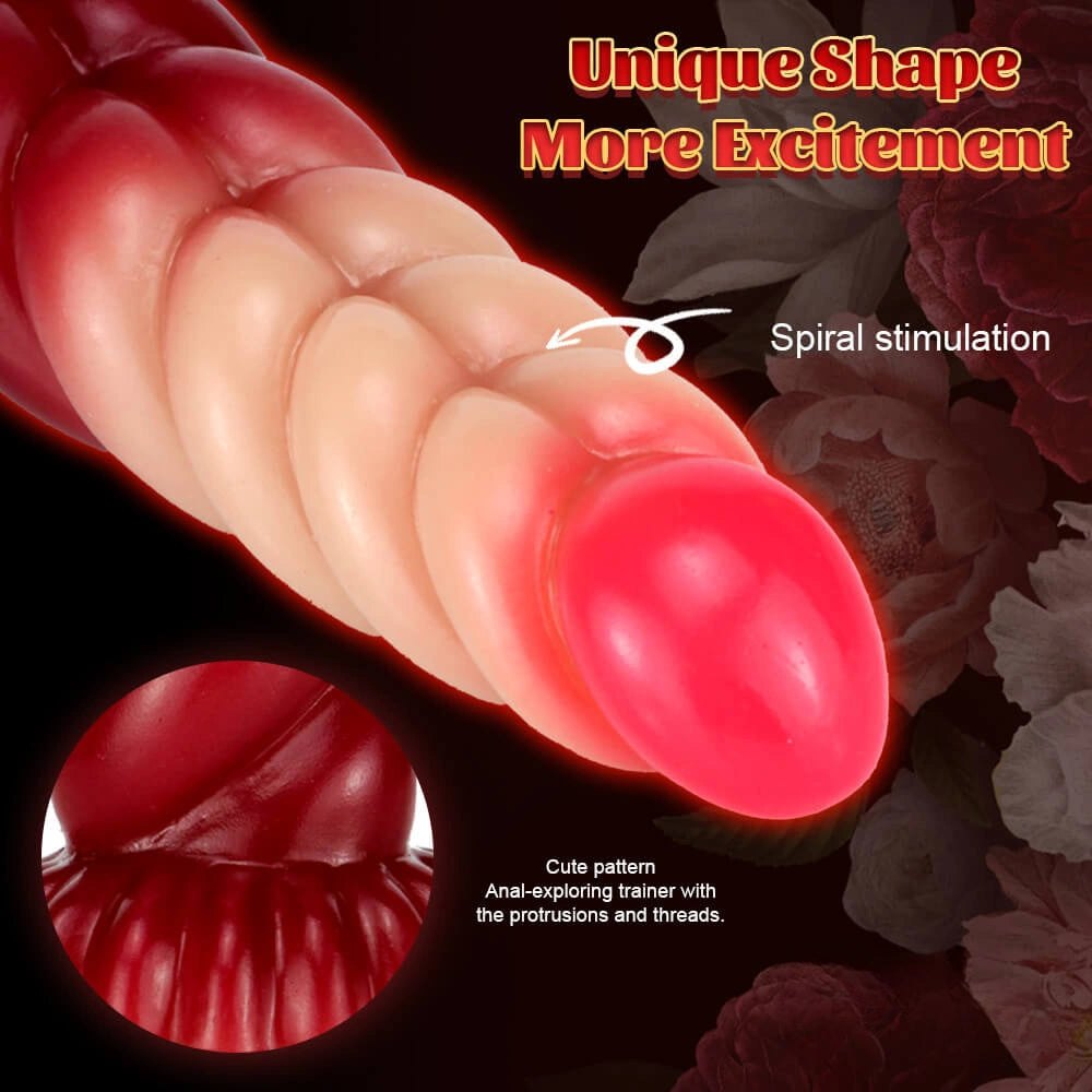 Spiral ombre fantasy dildo, photo 14