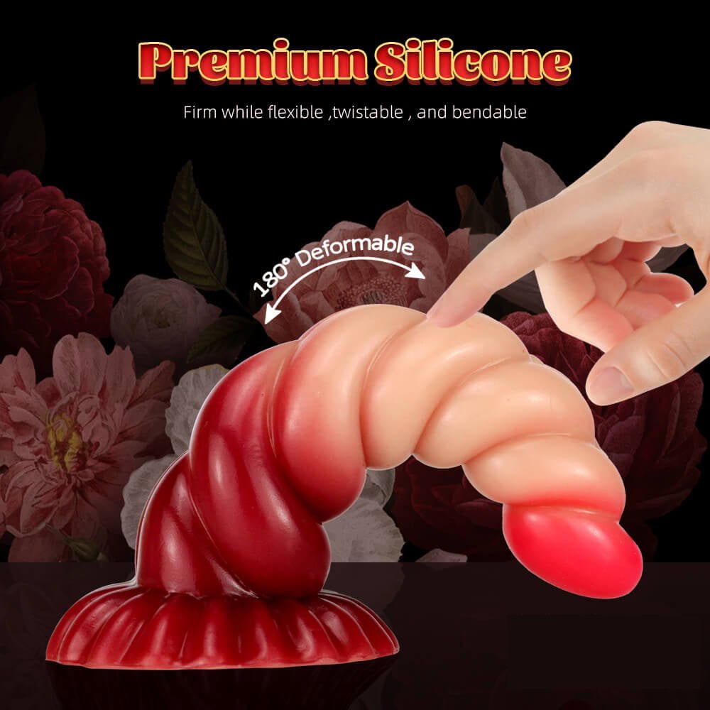 Spiral ombre fantasy dildo, photo 4