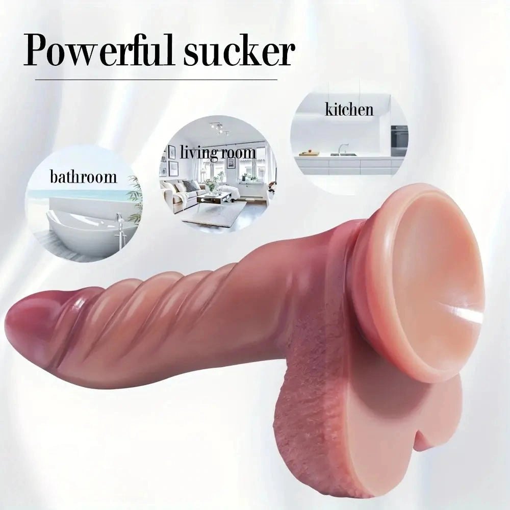 Flesh twisted pagoda marbled fantasy dildo, photo 5