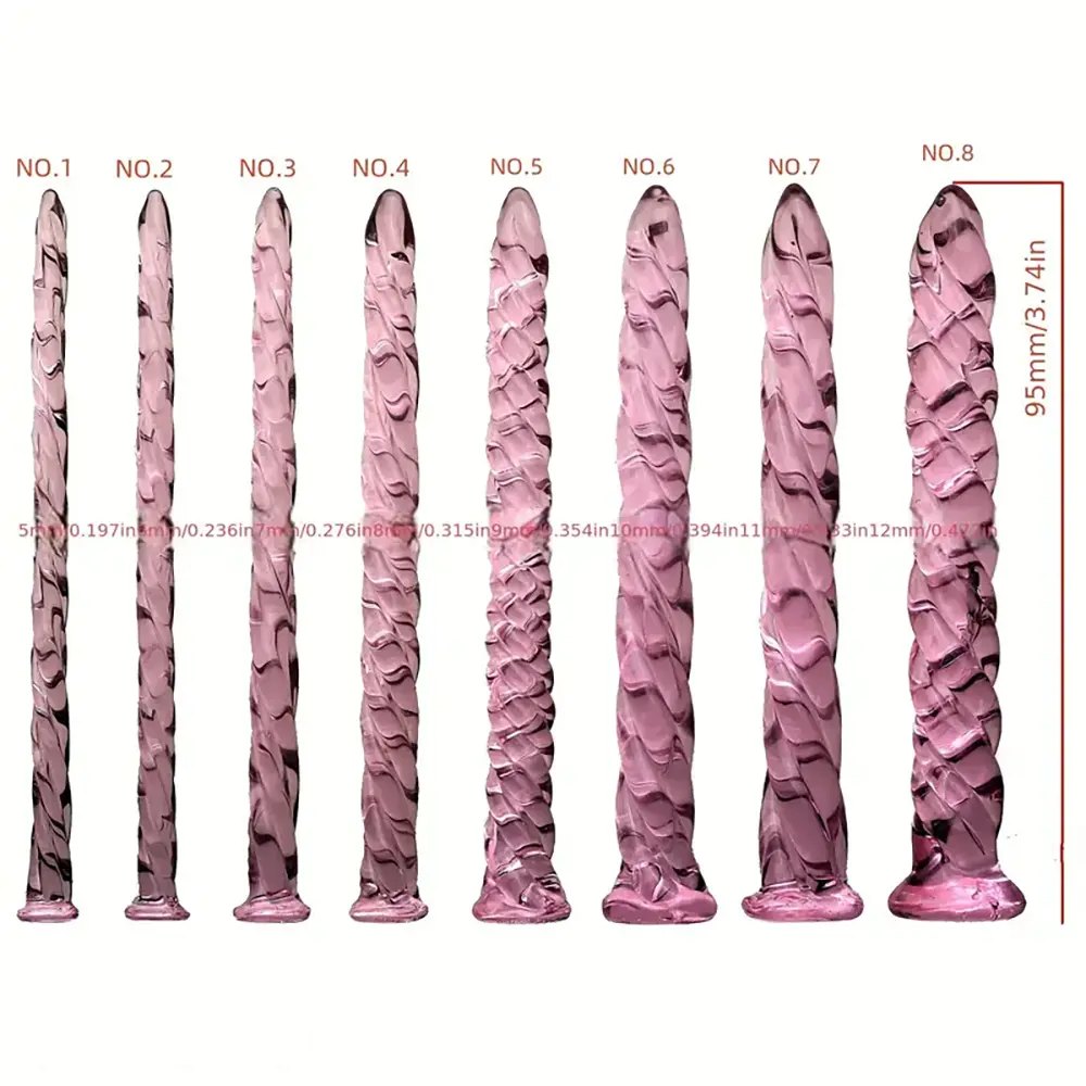 Pink twisted glass dildo, photo 1