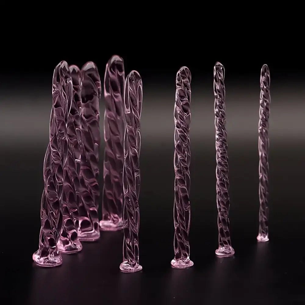 Pink twisted glass dildo, photo 2