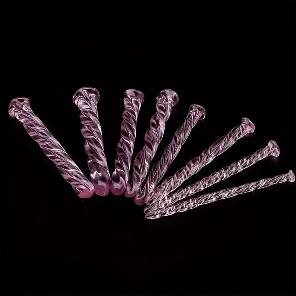 Pink twisted glass dildo, photo 3