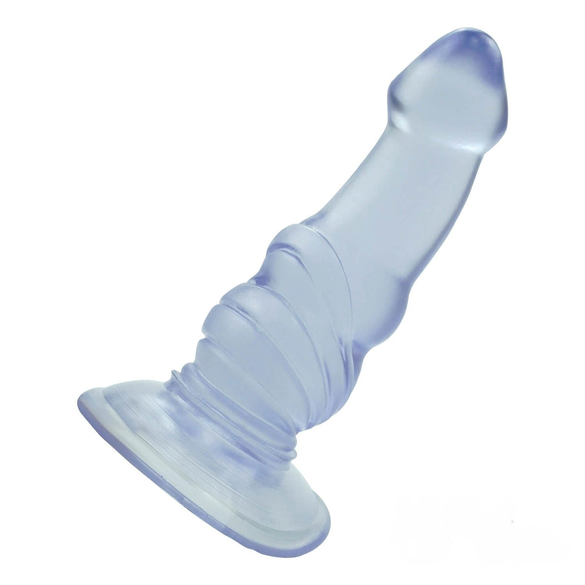 Purple twisted realistic anal dildo