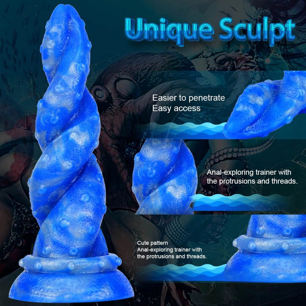 Twisted spiral suction cup dildo, photo 7