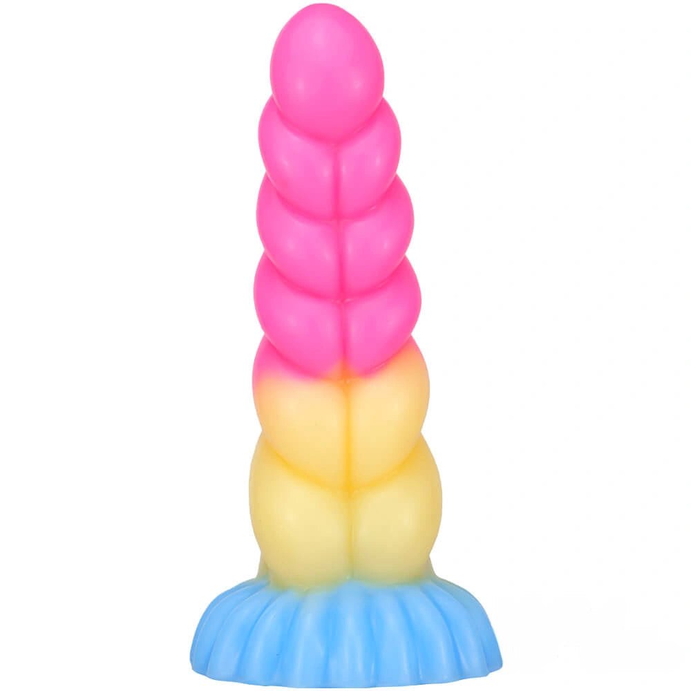 #1 twisted textured liquid silicone fantasy dildo