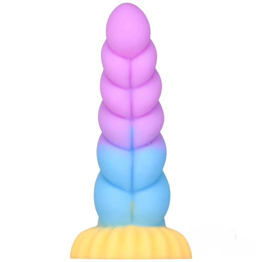#3 twisted textured liquid silicone fantasy dildo