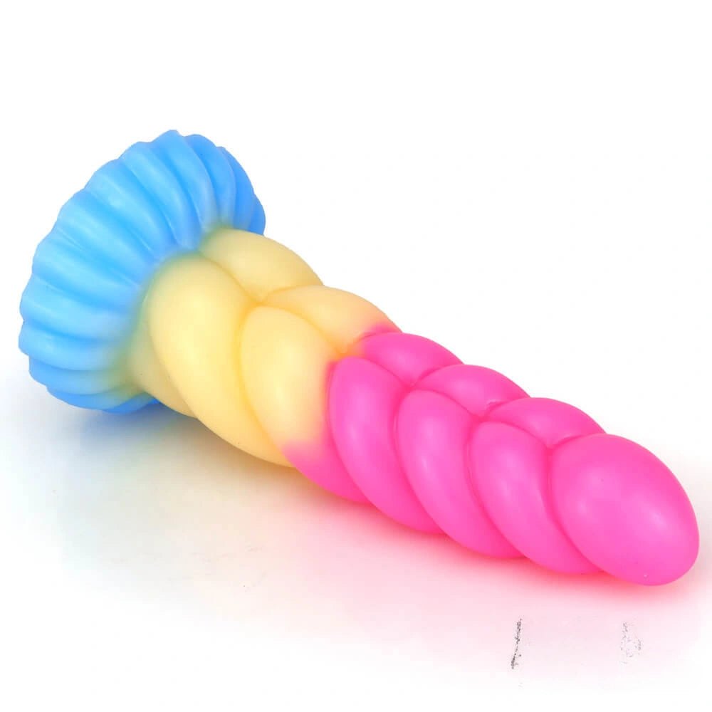 Twisted textured liquid silicone fantasy dildo, photo 11