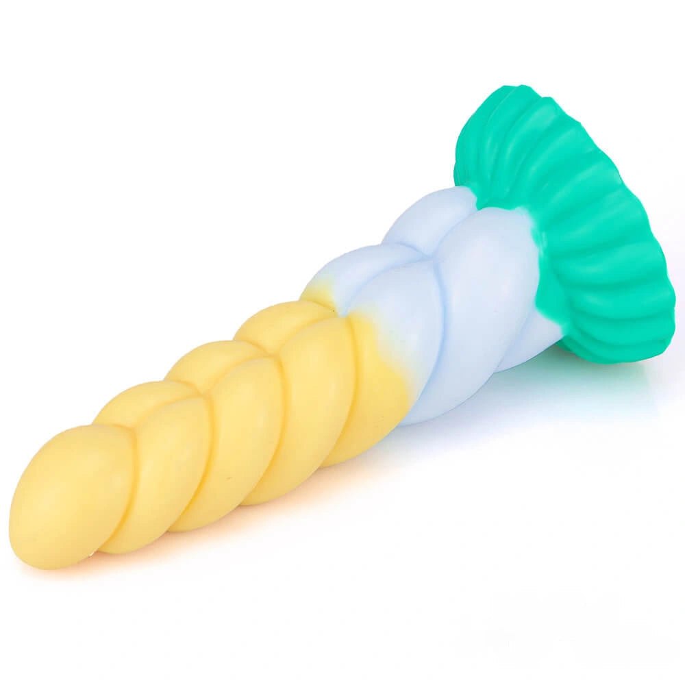 Twisted textured liquid silicone fantasy dildo, photo 15