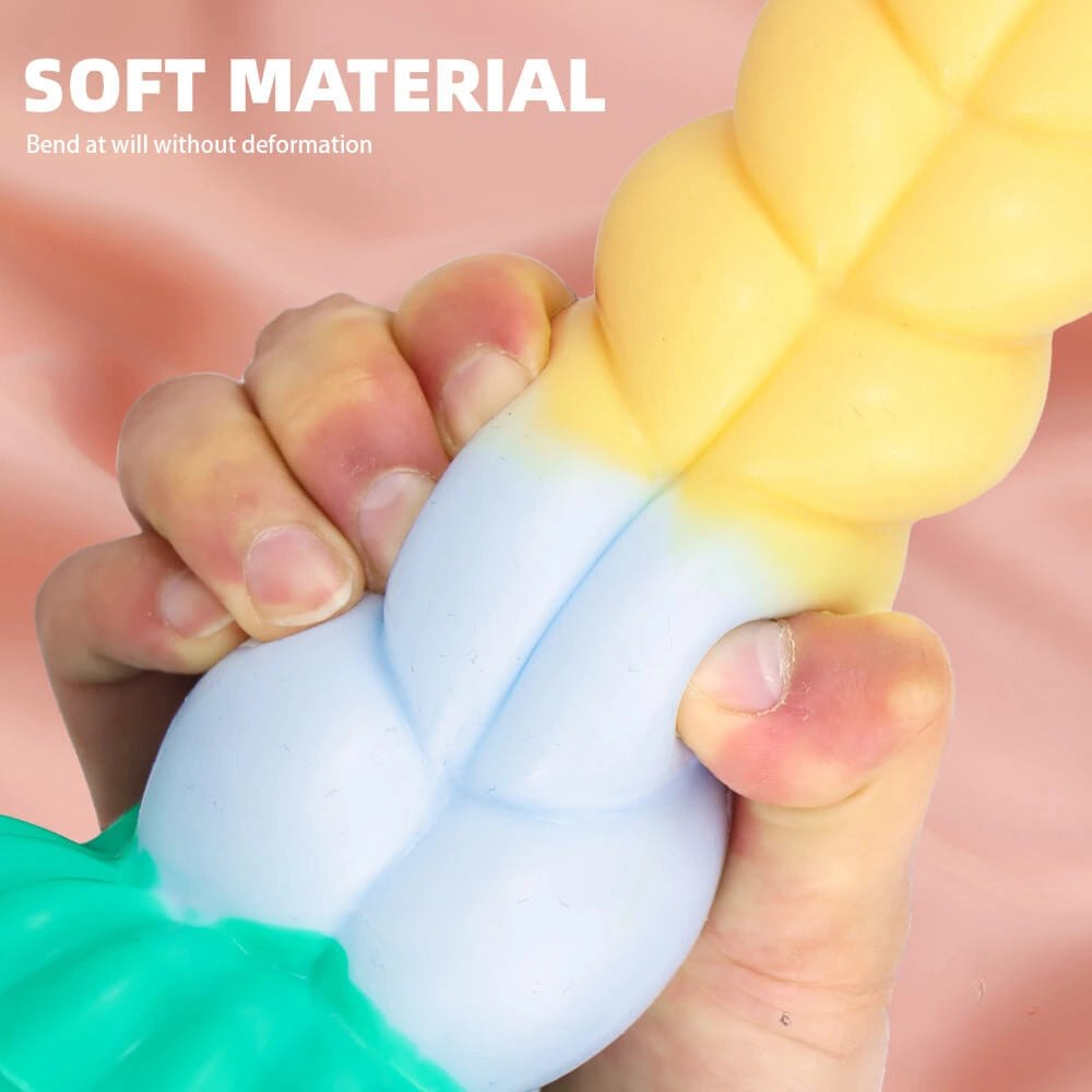 Twisted textured liquid silicone fantasy dildo, photo 2