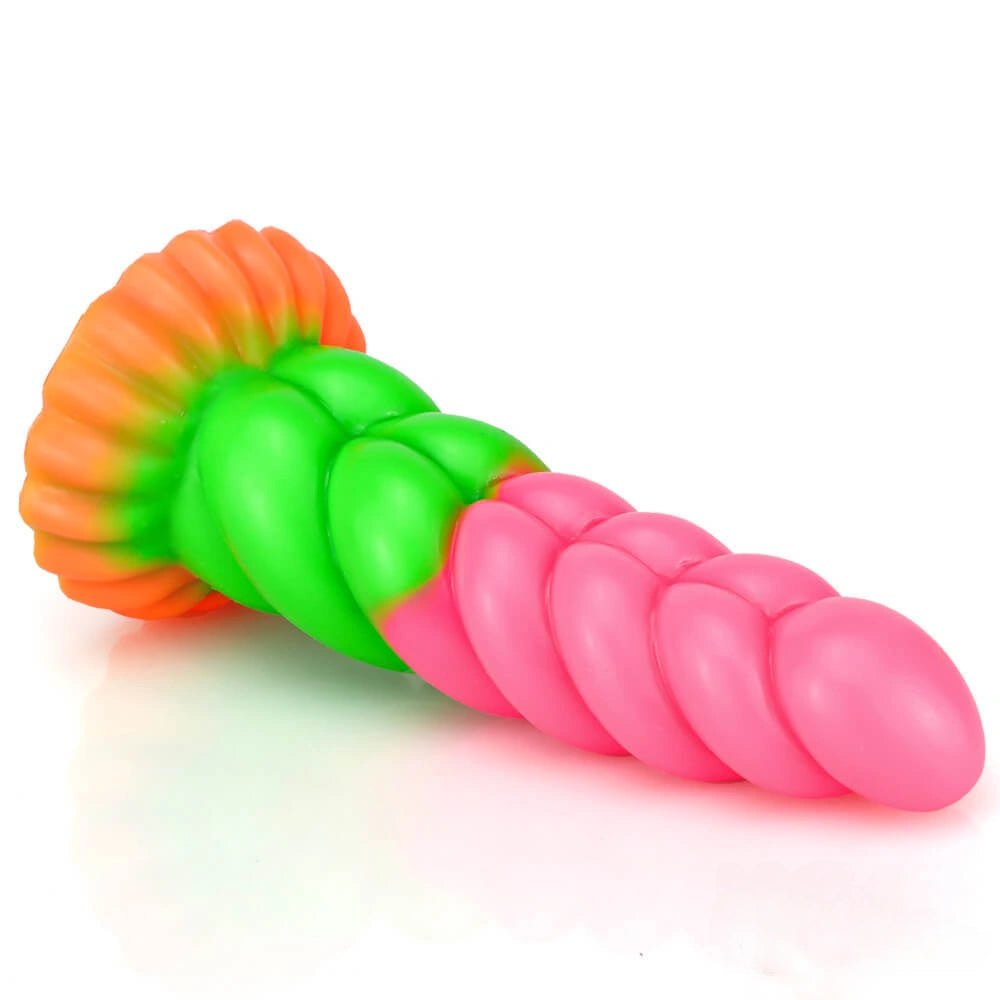 Twisted textured liquid silicone fantasy dildo, photo 3