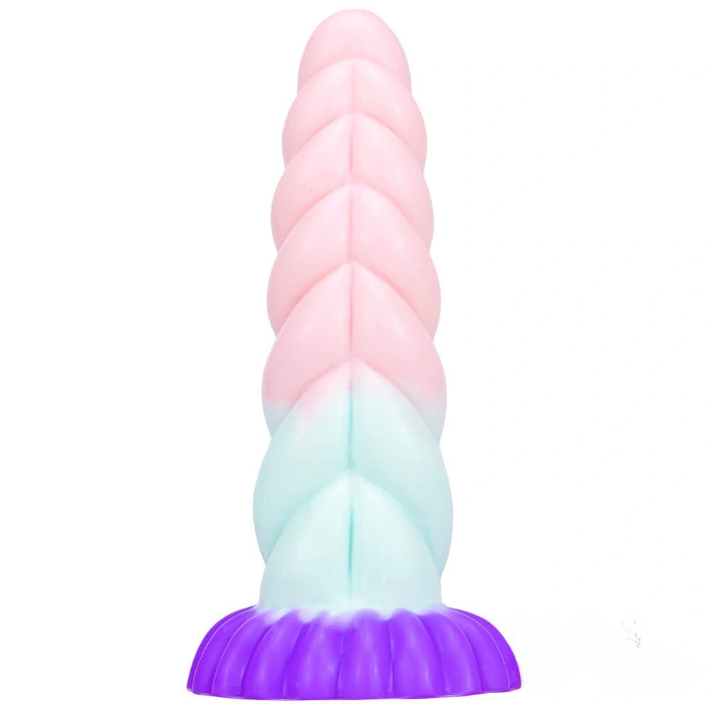Twisted textured liquid silicone fantasy dildo, photo 4