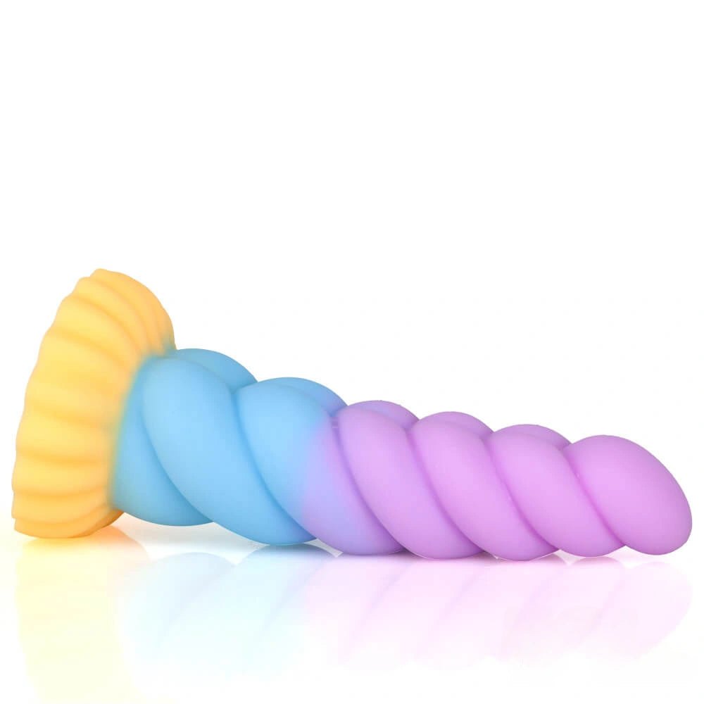 Twisted textured liquid silicone fantasy dildo, photo 5