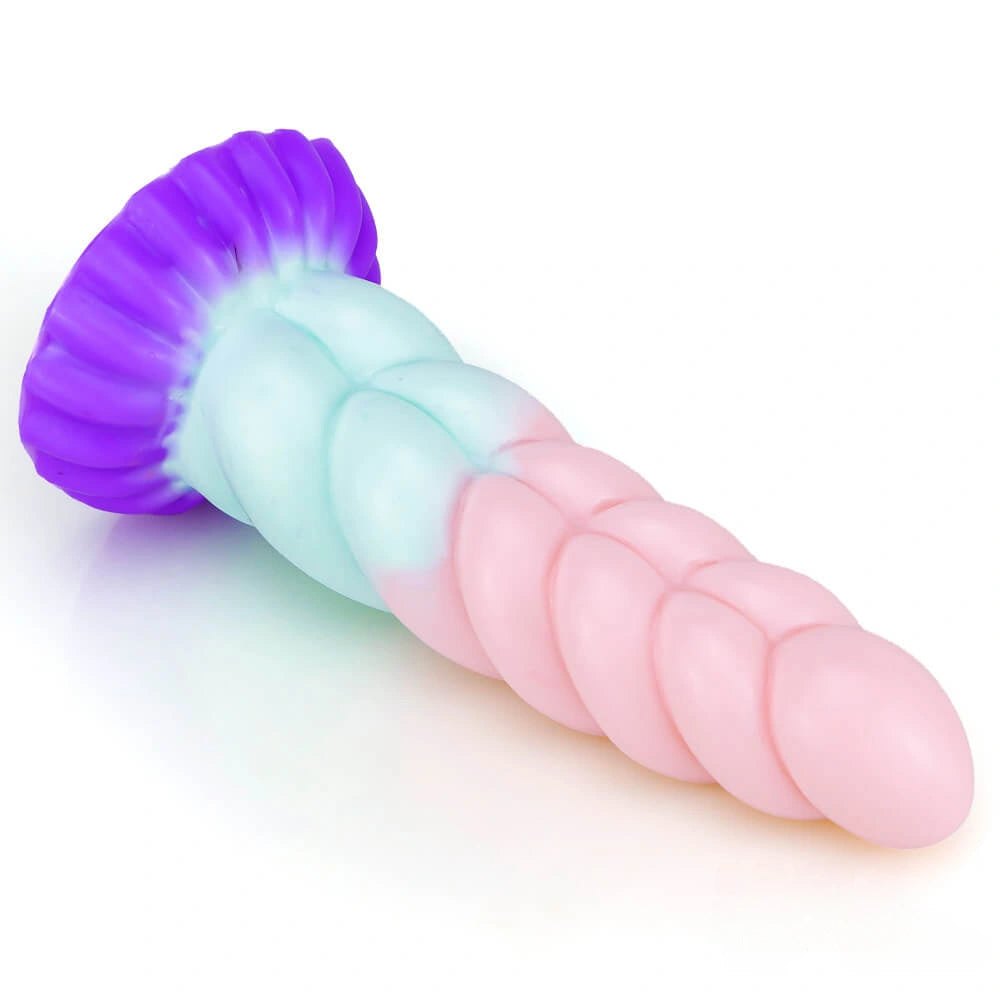 Twisted textured liquid silicone fantasy dildo, photo 7