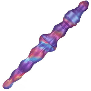 Twisted silicone double ended dildo, photo 1