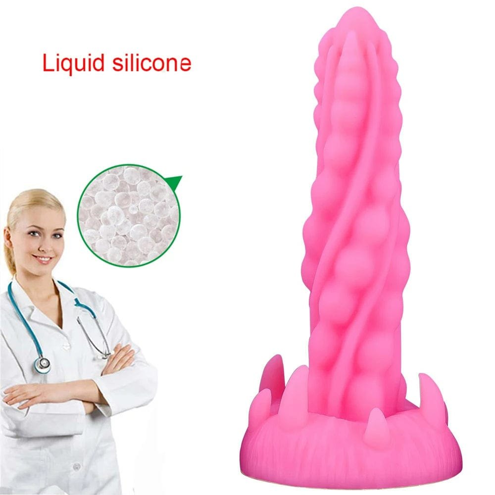 Twisted spiral fantasy dildo with clawed base, photo 10