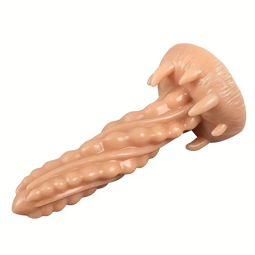 Twisted spiral fantasy dildo with suction cup base, photo 6