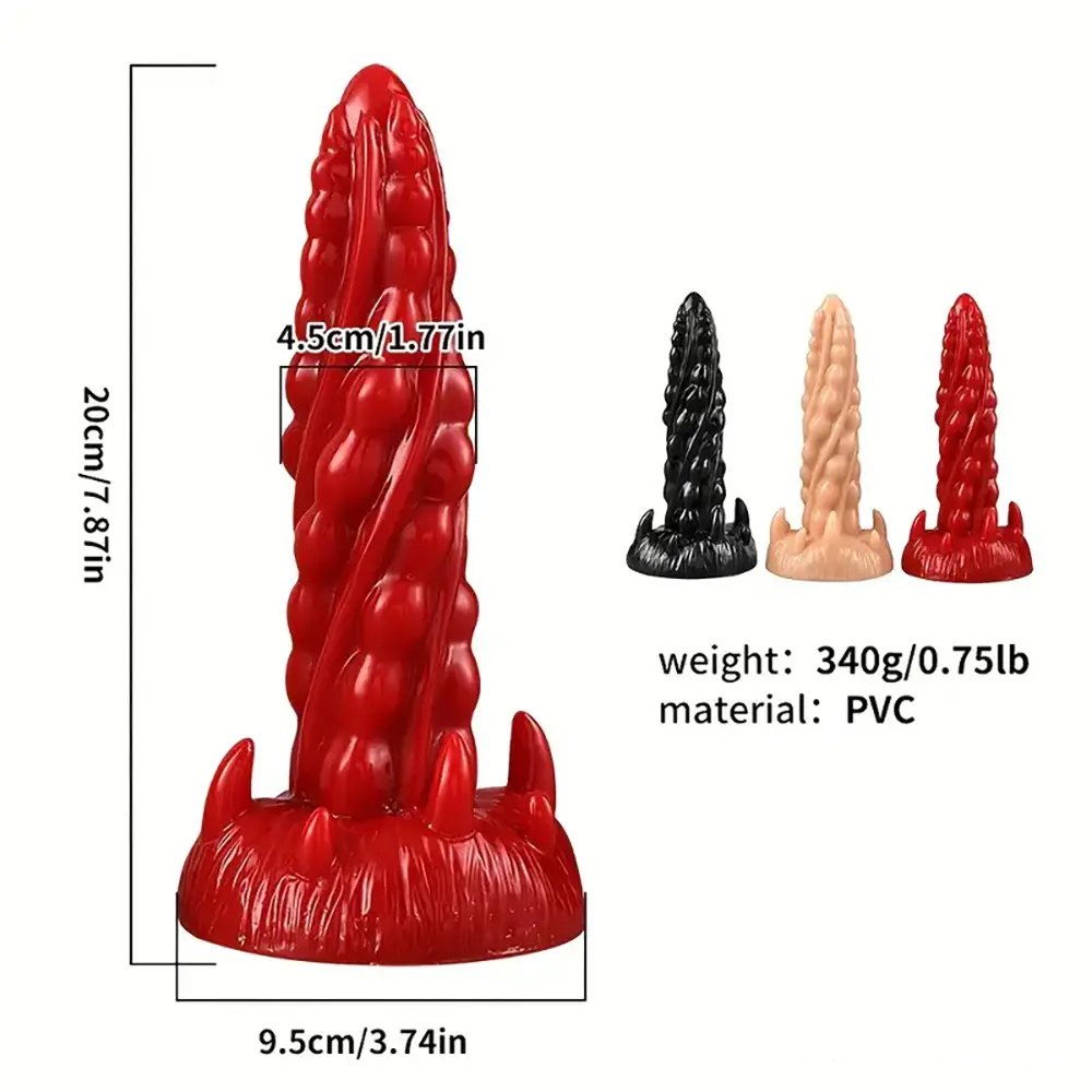 Twisted spiral fantasy dildo with suction cup base, photo 9
